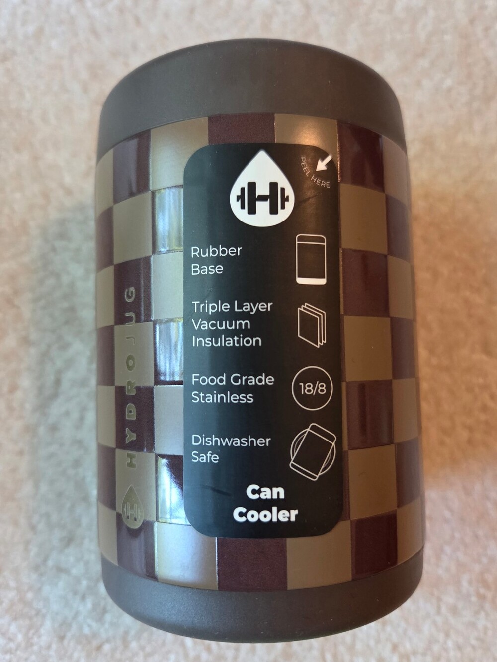 Hydrojug Standard Can Cooler 12 oz AUTUMN CHECKERS